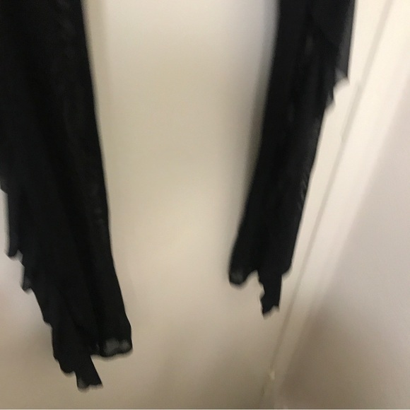 Kandyshop black sheer mesh swim cover up ruffle side leggings - Picture 4 of 10